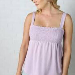 KAILEIGH NWOT PURPLE SMOCKED BLOUSE MULTIPLE SIZES